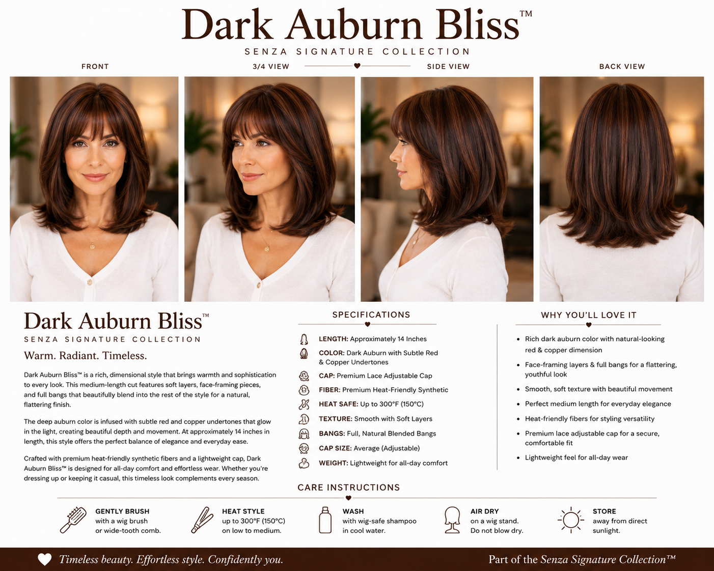 Dark Auburn Bliss - Senza Signature Collection
