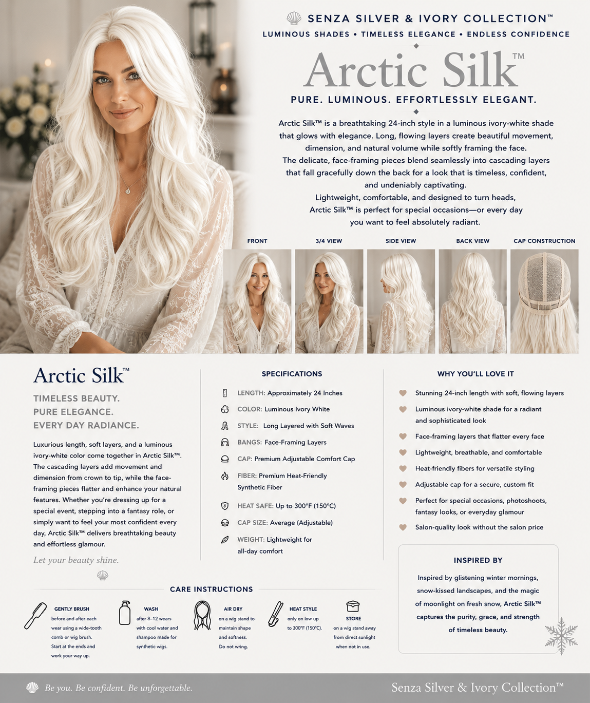 Arctic Silk - Senza Silver and Ivory Collection