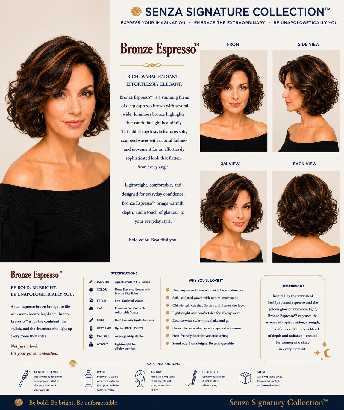 Bronze Espresso - Senza Signature Wig Collection