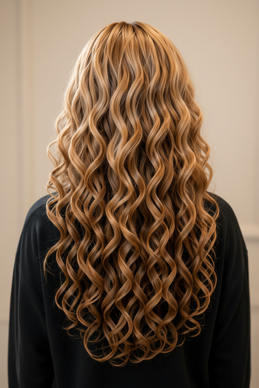 Golden Solstice Luxury Lace Front Wig - Back View