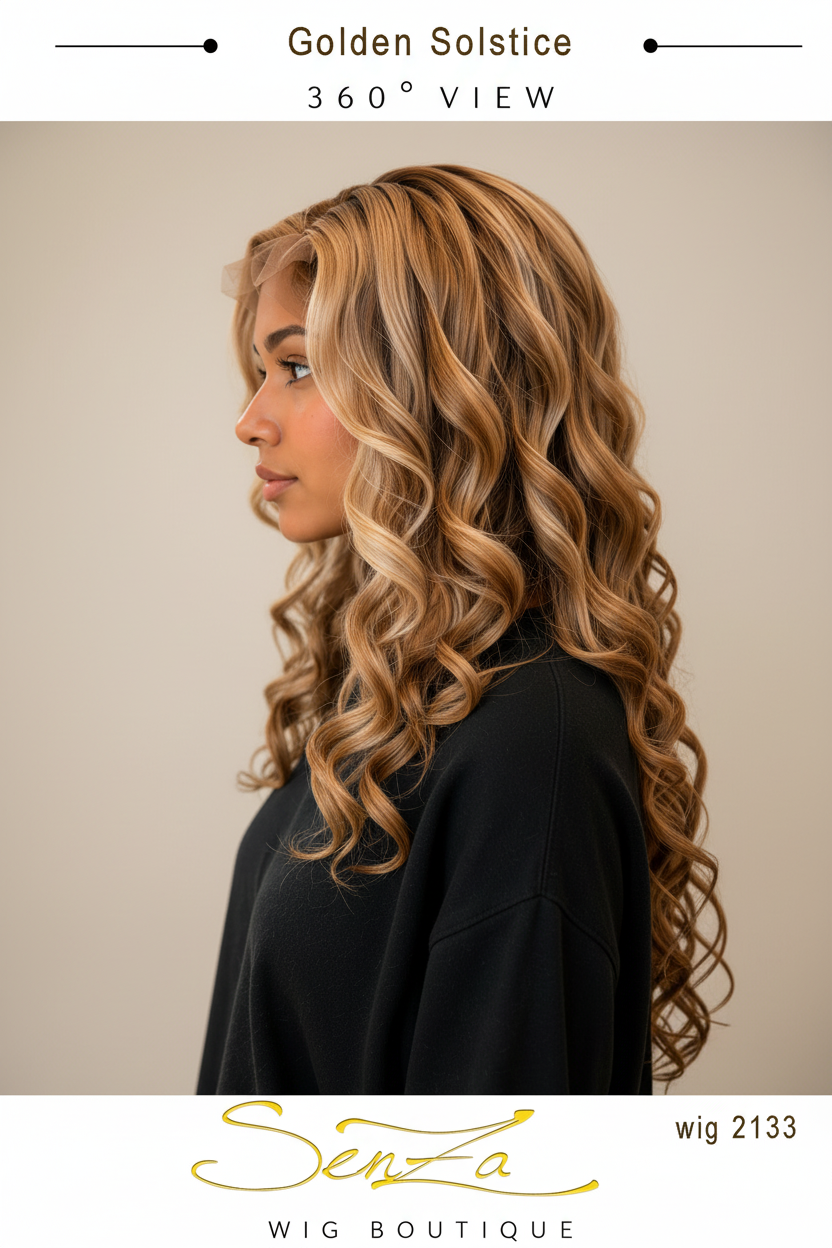 Golden Solstice Luxury Lace Front Wig - Side View