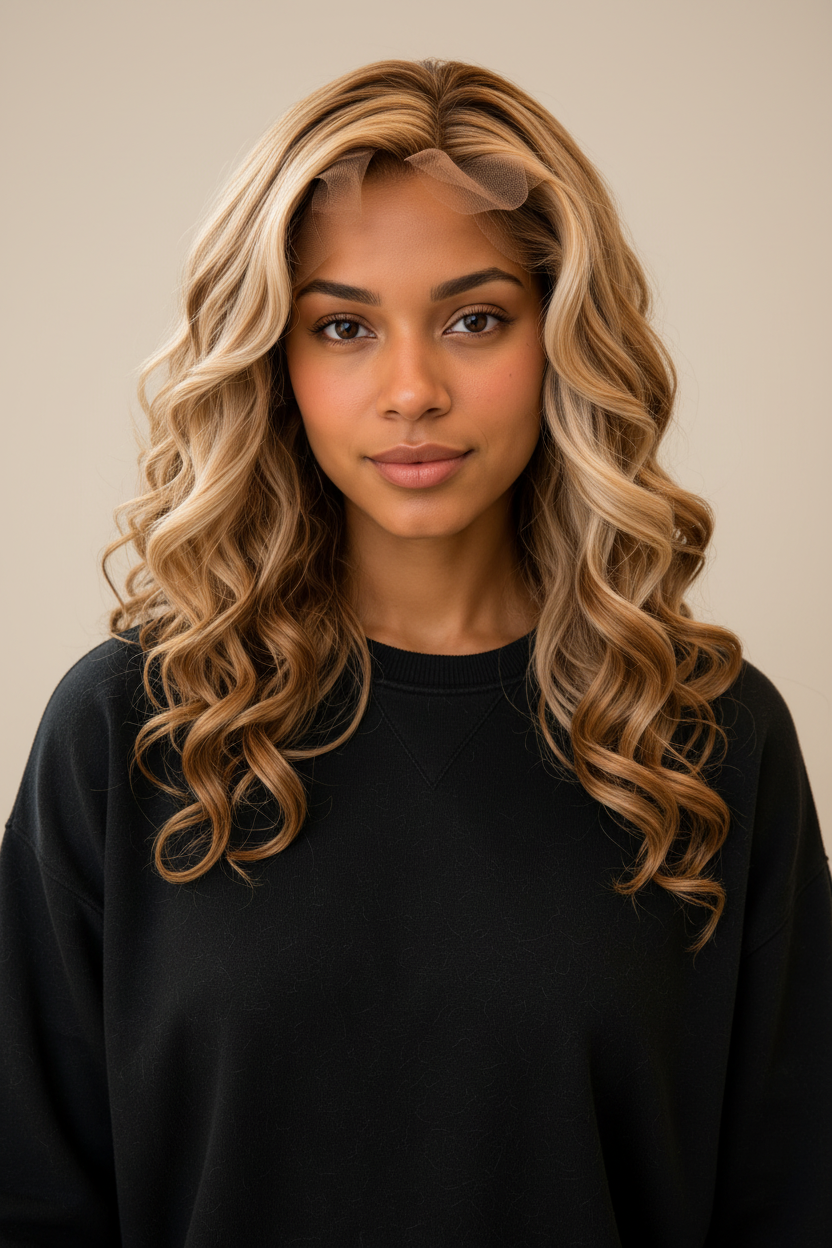 Golden Solstice Luxury Lace Front Wig - Front View